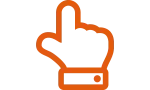 Orange pointing finger icon