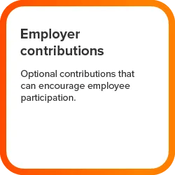 Employer contributions - optional contributions that can encourage employee participation