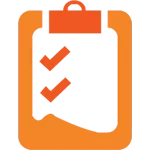 Orange clipboard icon