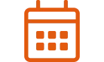 Orange calendar icon,