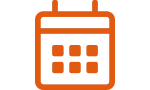 Orange calendar icon,