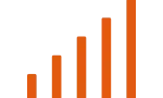 Orange icon demonstrating trends