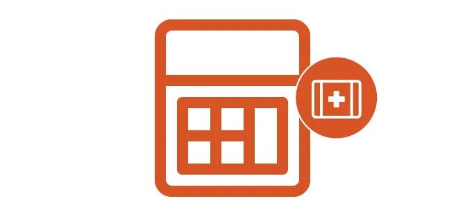Calculator icon to be used on the tools page for protection tools. 