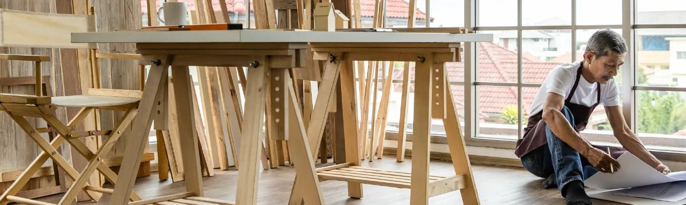 business owner carpenter working