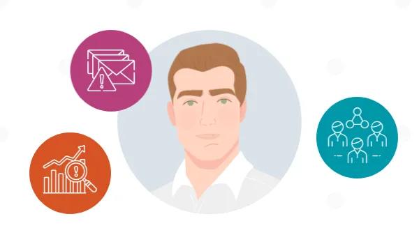 graphic image of an employer who looks concerned about mental health of employees