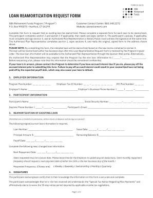Loan Reamortization Request Form