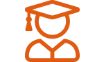 Orange icon of graduate
