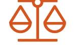 orange icon of a scale