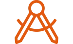 Orange protractor icon