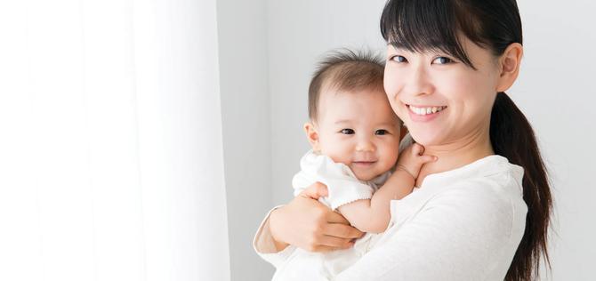 Woman holding baby