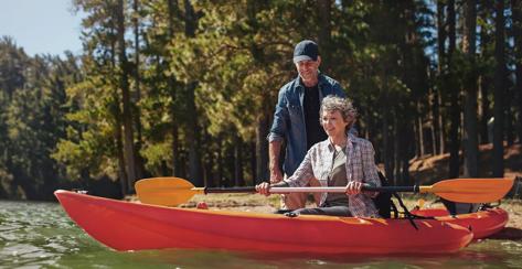 A couple kayaking.