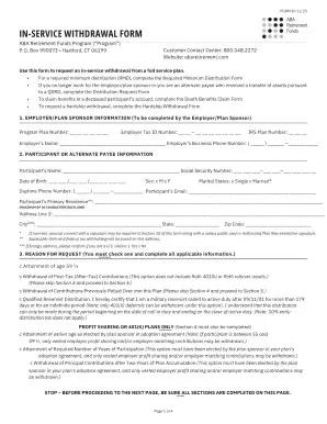 In-Service Withdrawal Form (page 1)