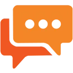 Orange chat or message icons