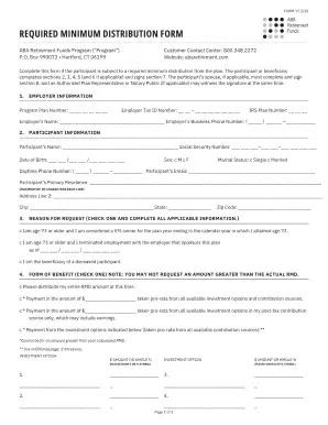 Required Minimum Distribution Form (page 1)