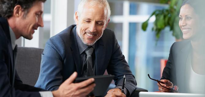 Mature business people  discussing business strategy