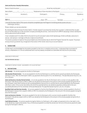 Annuity Quote/Purchase Form (page 1)