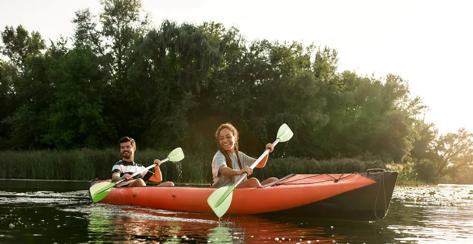 Couple kayaking