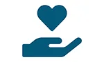 Hand holding heart icon