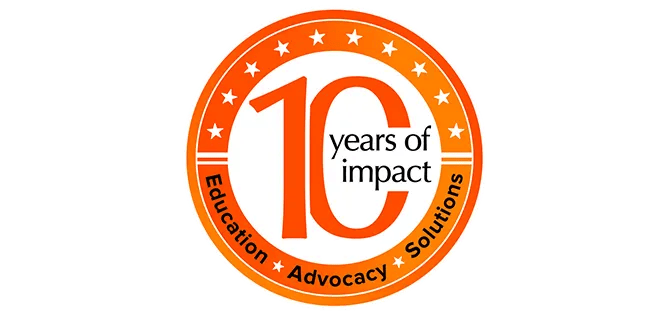 Voya Cares 10 year anniversary logo