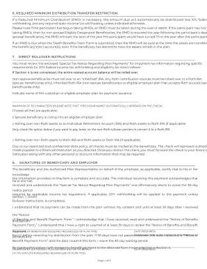 page three of death benefit form