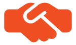 Icon representing a handshake with two hands.