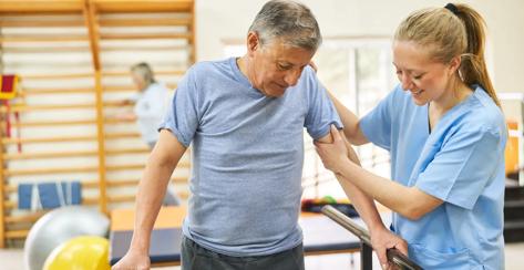 Man at a rehabilitation center.