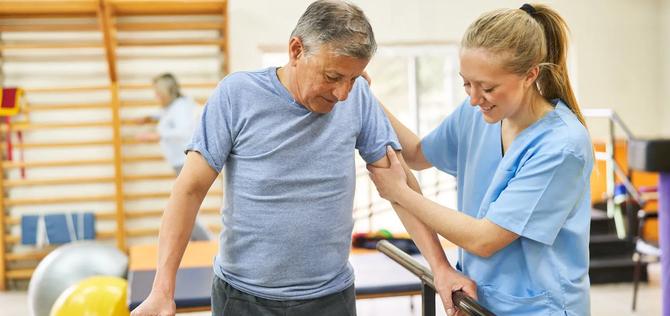 Man at a rehabilitation center.