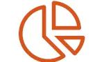 orange icon of a pie chart