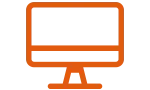 Orange computer screen icon