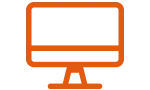 Orange computer screen icon